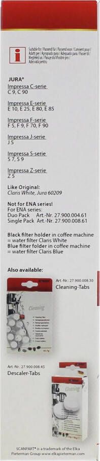 Scanpart waterfilter voor koffiemachine Geschikt voor Jura Impressa C E F J S & Z series Alternatief voor Jura White 60209 Steekbaar 1 stuk - Foto 1