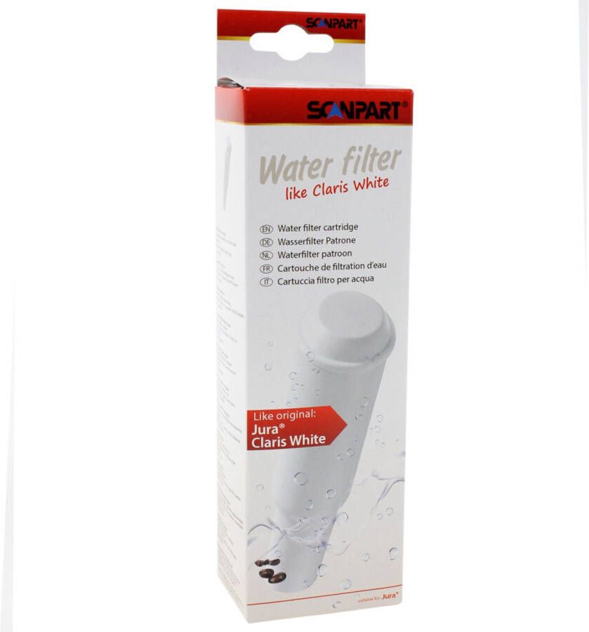 Scanpart waterfilter voor koffiemachine Geschikt voor Jura Impressa C E F J S & Z series Alternatief voor Jura White 60209 Steekbaar 1 stuk