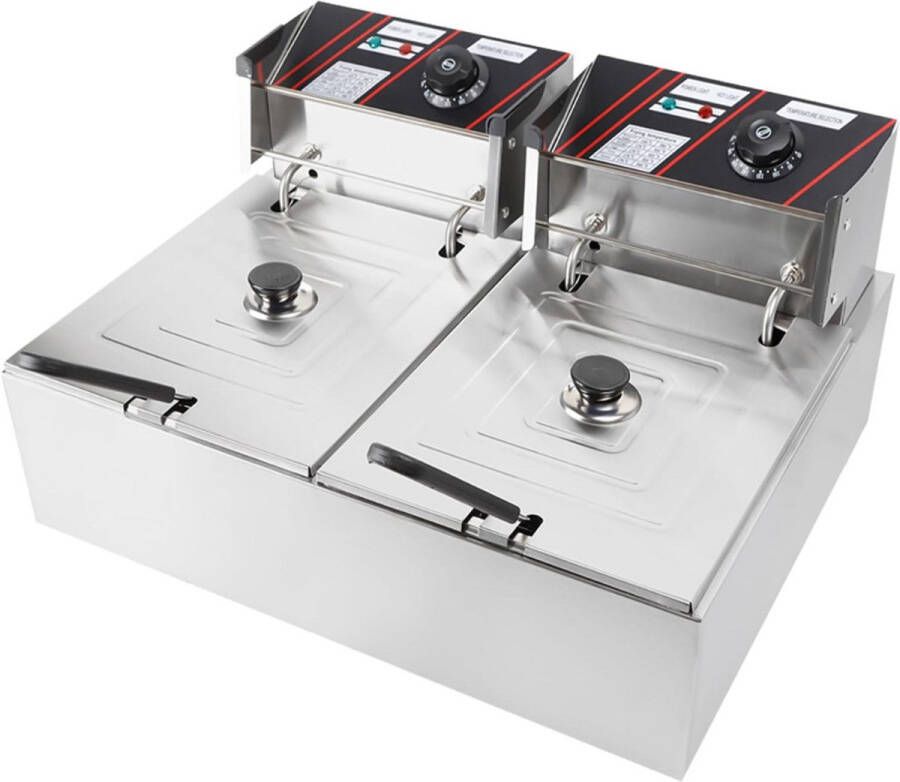 Sch Frituurpan dubbel Frituurpan -Zilver ‎44cm x 55cm x 30cm