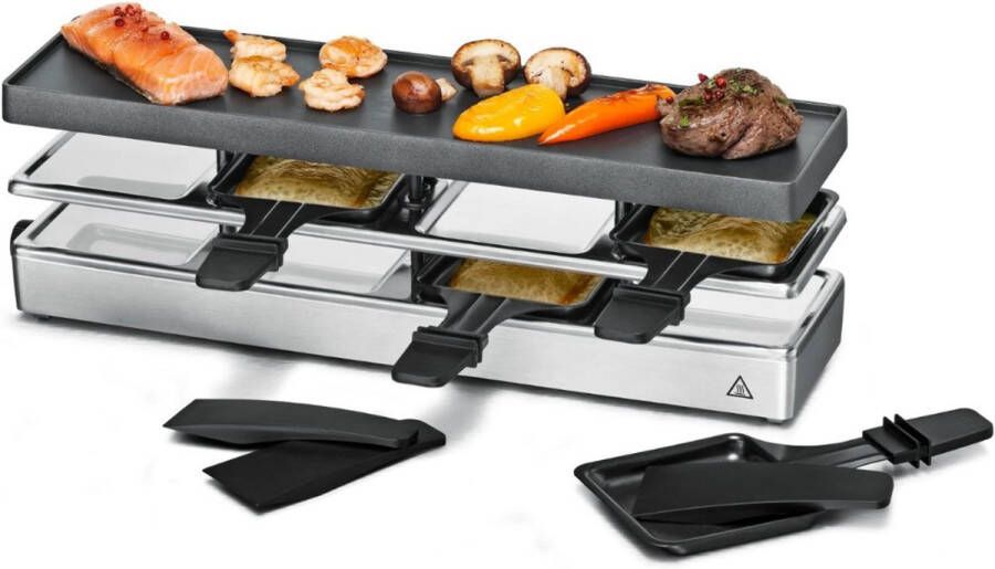 Sch Gourmetstel 4 personen Gourmetstellen Gourmet Zilver 44cm x 14cm x 11cm