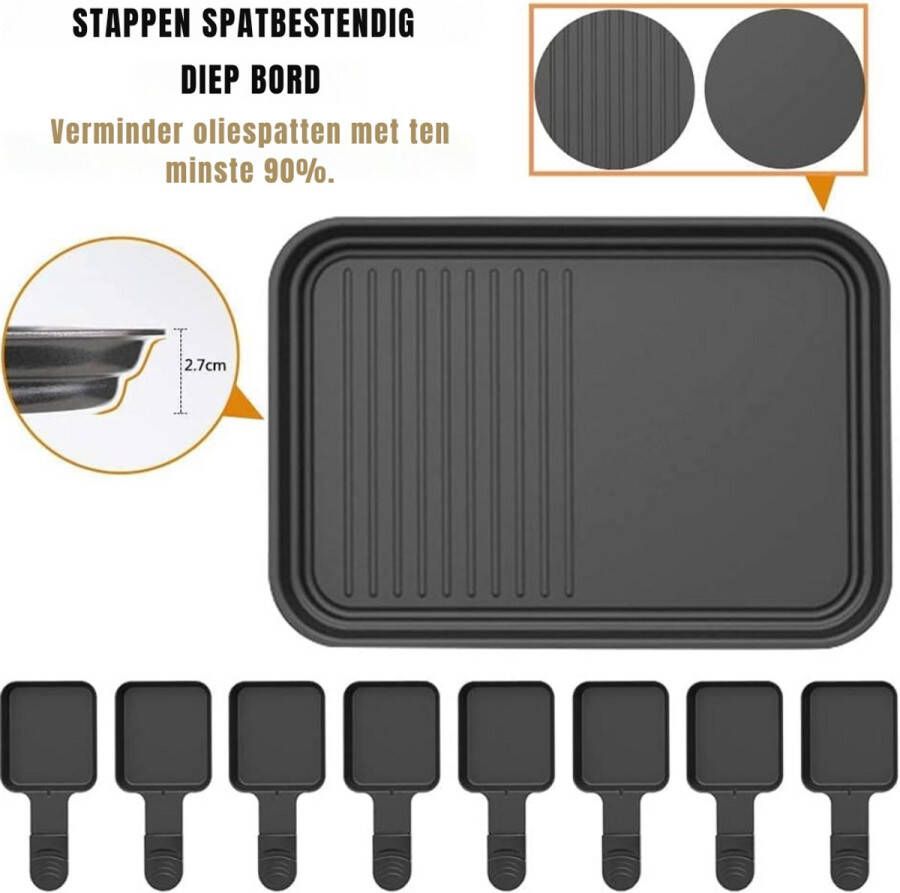 Sch Gourmetstel 8 personen Gourmetstellen Gourmet Zwart ‎28cm x 42cm x 16cm