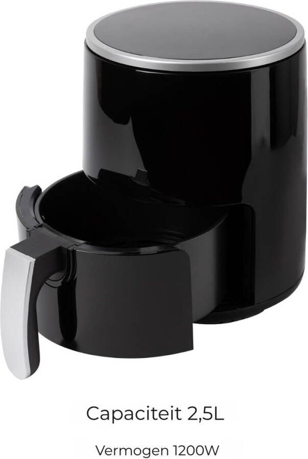 Sch Mini airfryer Airfryer klein Zwart 28cm x 22cm x 29cm