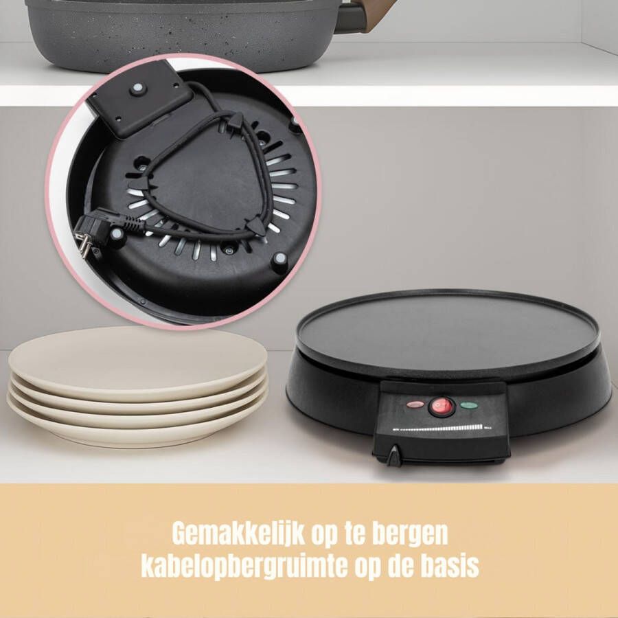 Sch Pannenkoekenmaker Pancake maker Pannenkoek Zwart 37cm x 33cm x 8cm