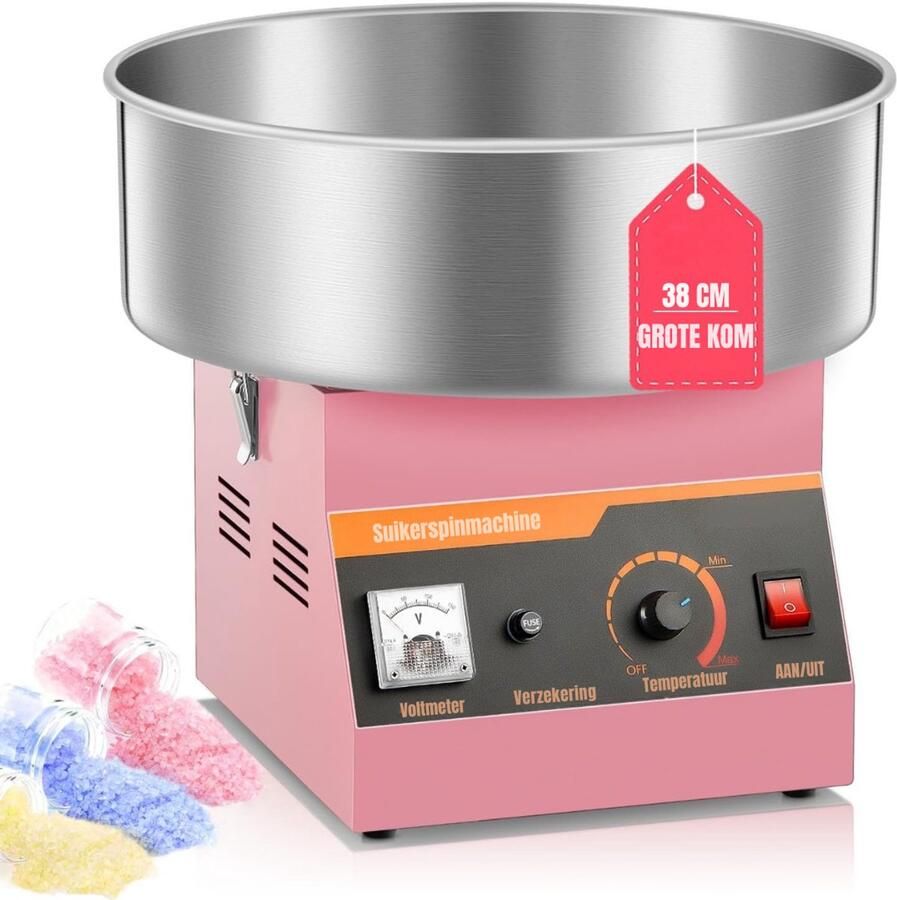 Sch Suikerspinmachines Roze 38cm x 38cm x 34cm
