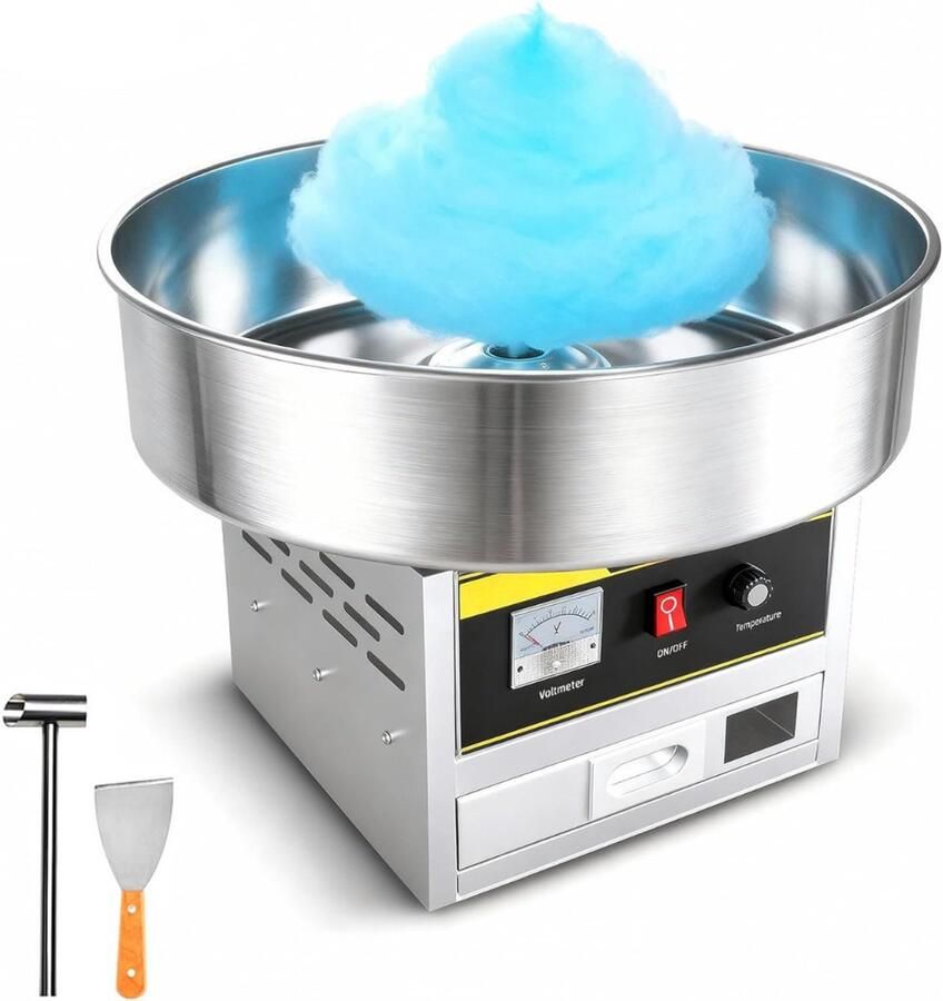 Sch Suikerspinmachines Zilver 49cm x 49cm x 38cm