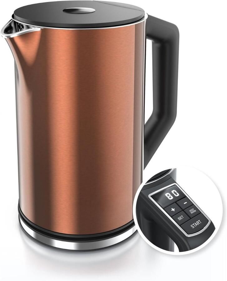 Sch Waterkoker met Temperatuurregeling Waterkoker Bruin ‎15cm x 22cm x 24cm