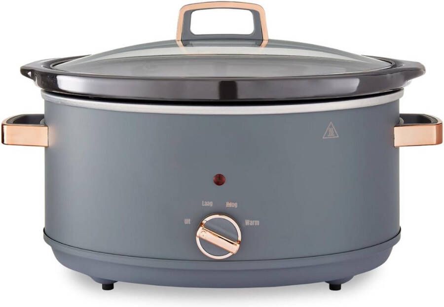 Sch Slowcooker met timer Slowcooker Crockpot Grijs ‎30cm x 42cm x 26cm