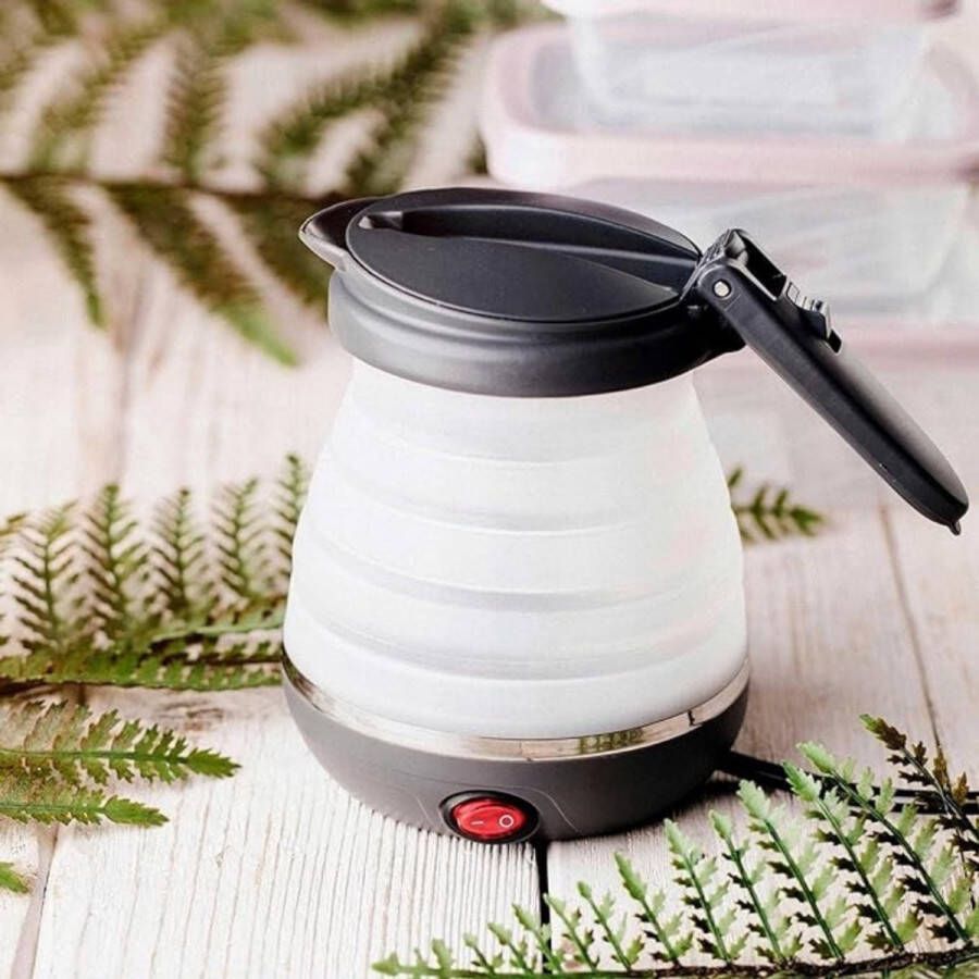 Sch Waterkoker camping Waterkoker klein Waterkoker reis Wit Donkergrijs 19cm x 14cm x 10cm