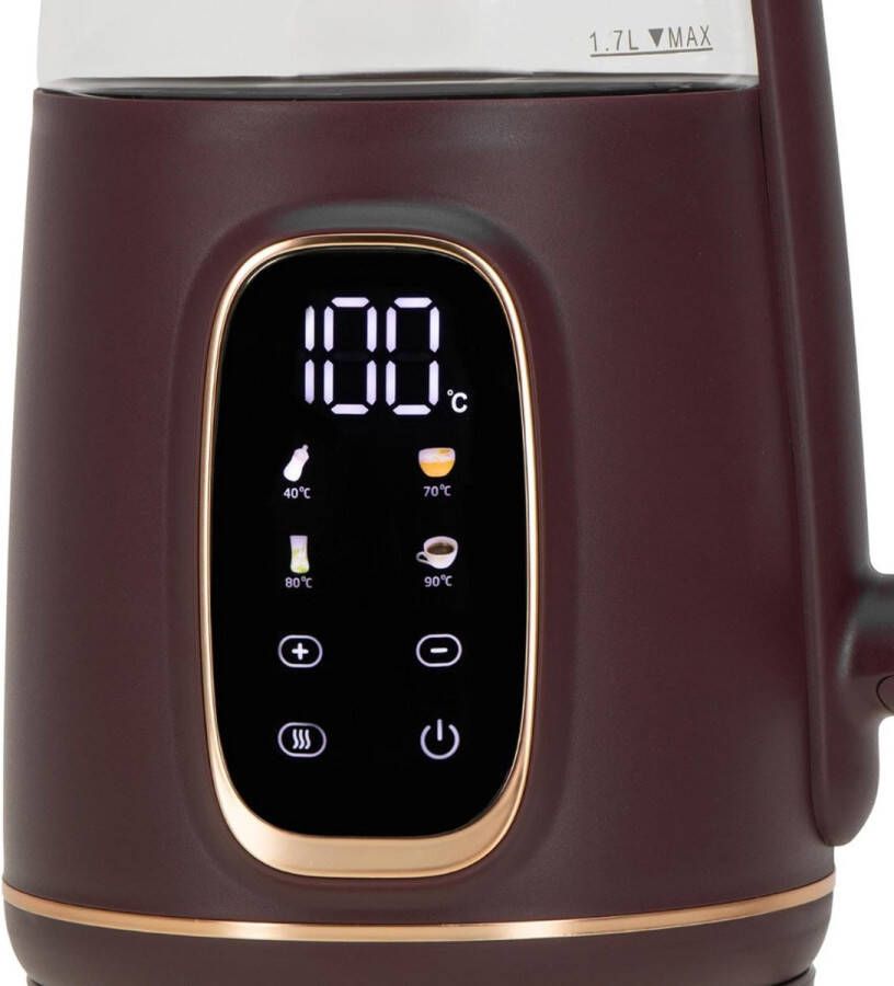 Sch Waterkoker glas Waterkoker -Rood goud- 21 cm x 16 cm x 25 cm