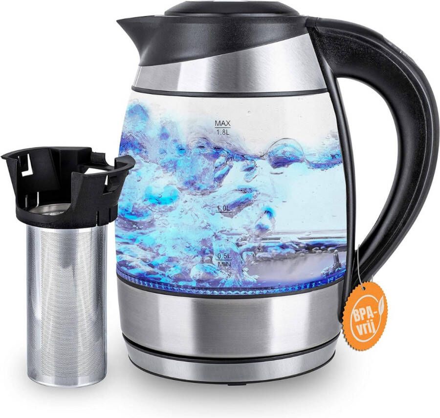 Sch Waterkoker glas Waterkoker Zilver ‎10cm x 13cm x 21cm