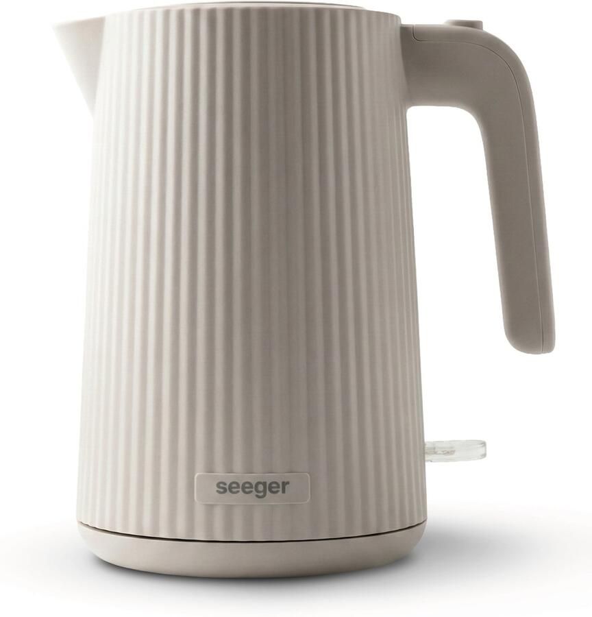 SEEGER Design Elektrische Waterkoker 1.7 liter BPA-Vrij Anti-Kalk Filter 2200 Watt Beige SGR100SB