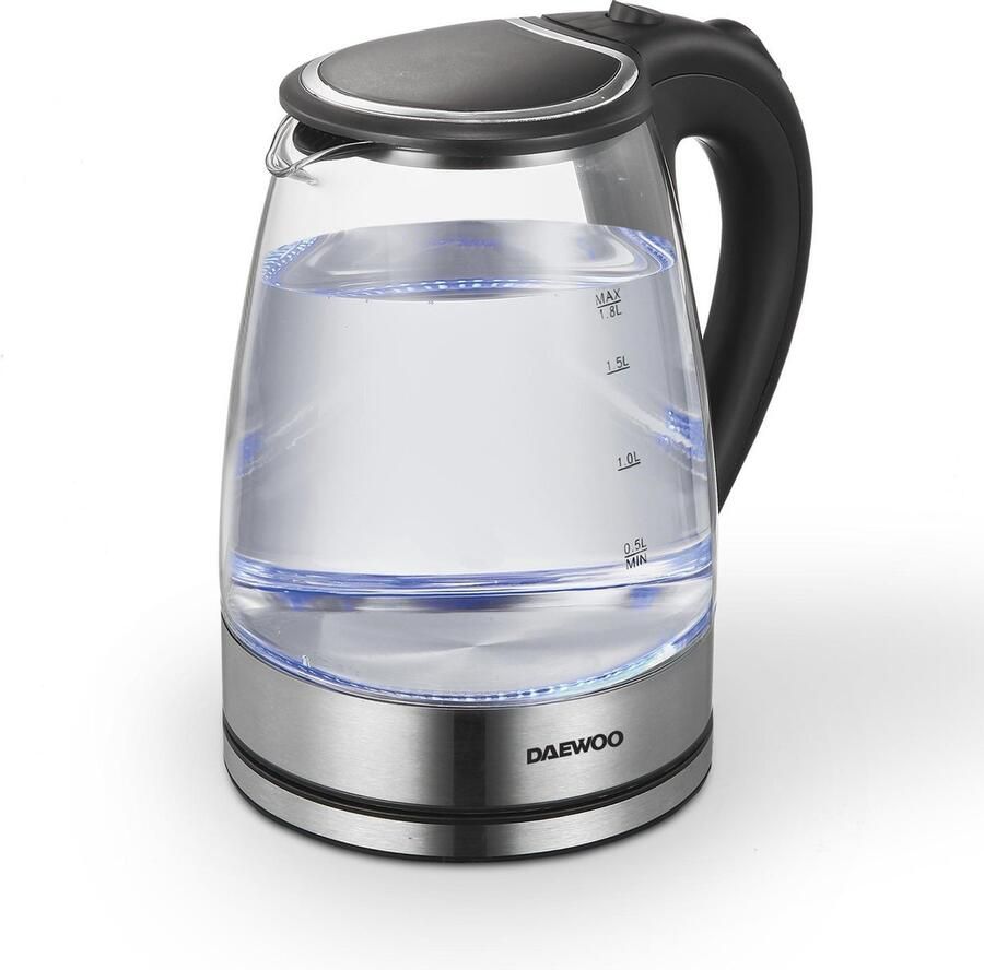 Daewoo Glazen Waterkoker Glas Elektrisch 1 8 Liter BPA-vrij met LED RVS DSWK30AT