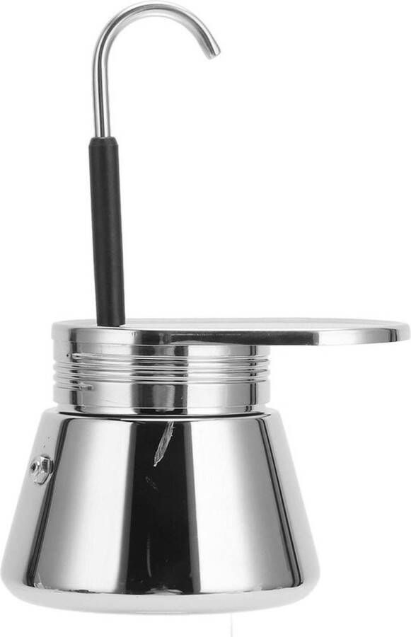 Senza Marchio 200 Ml Enkele Uitloop Klassiek Italiaans Koffiezetapparaat Roestvrijstalen Espressoapparaat Moka-kookplaat Draagbare Koffiezetapparaat Thuiscafé-kantoor