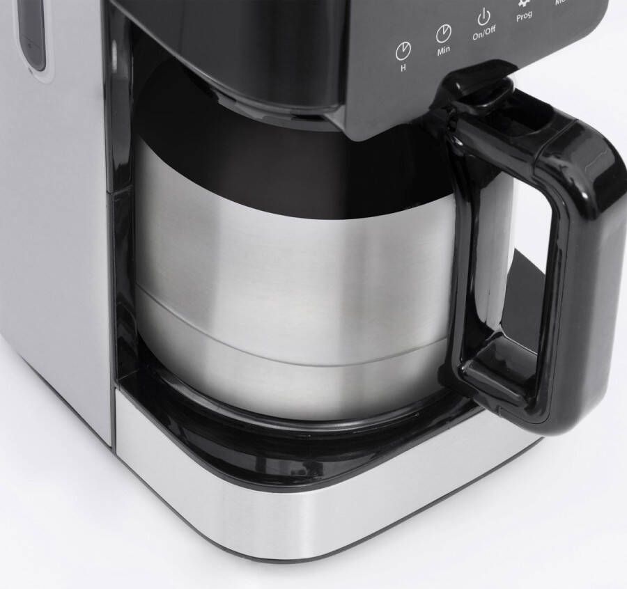 Senza Marchio Caso Coffee Taste and Style Thermo Koffiezetapparaat met permanente filter 1 2 l optimale zettemperatuur 92-96 °C druppelstop geoptimaliseerde zetkop thermoskan roestvrij staal zwart 1847 10