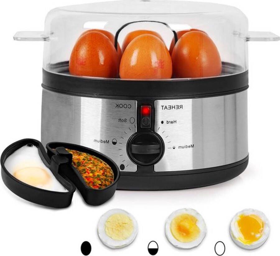 Senza Marchio Eierkoker Eieren koken stomen pocheren 350W thermostaat en timer speciale functie Duronic EB35 BK BPA-vrij Eierkoker