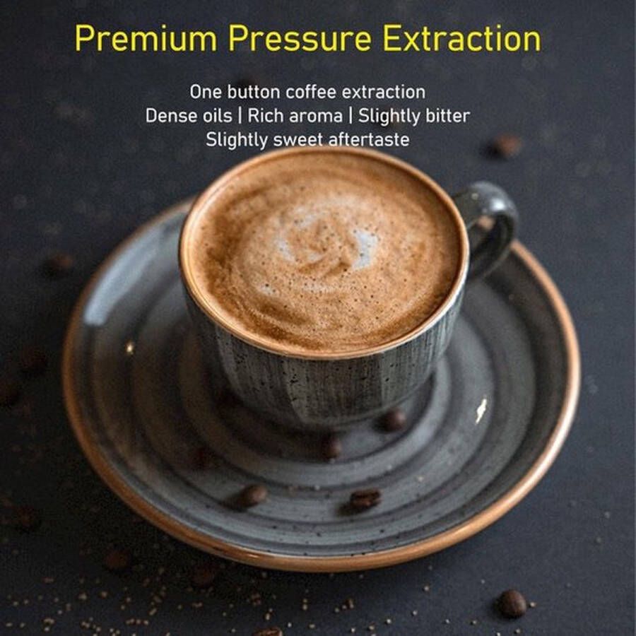 Senza Marchio Elektrische Draagbare Koffiezetapparaat 2-in-1 Capsules en Gemalen Koffie Oplaadbaar Reiskoffiezetapparaat Kamperen Autorijden