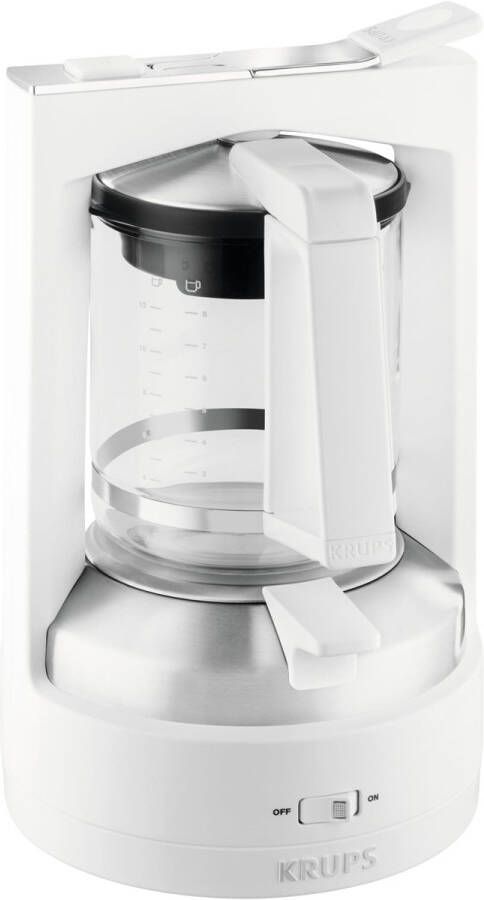 Senza Marchio Krups KM4682 Filterkoffiezetapparaat T8 850 watt automatische uitschakeling 8-12 kopjes verlichte aan uit-schakelaar wit