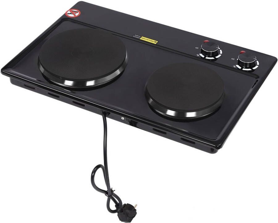 Senza Marchio MEELRYD Infrarood kookplaat dubbele mini-kookplaat 2500 W 2 platen alle soorten pannen kookplaten snel opwarmen en traploze instelling voor camping keuken of kantoor
