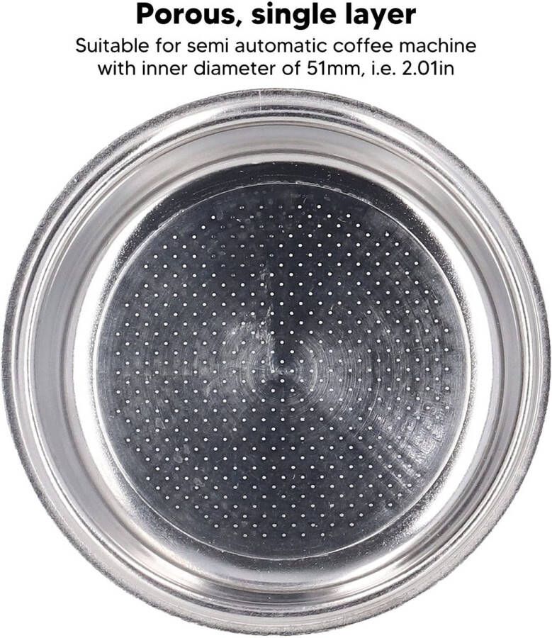Senza Marchio Poreuze Koffiefiltermand RVS Poederkom Enkele Kop Poederbak voor Koffiezetapparaat Amerikaans voor Cafémachine Permanente Filters