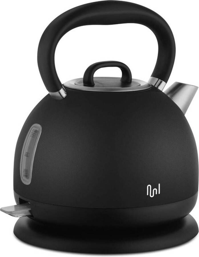 Roestvrij stalen waterkoker 17 liter theeketel 2200 watt droogkookbeveiliging mat zwart