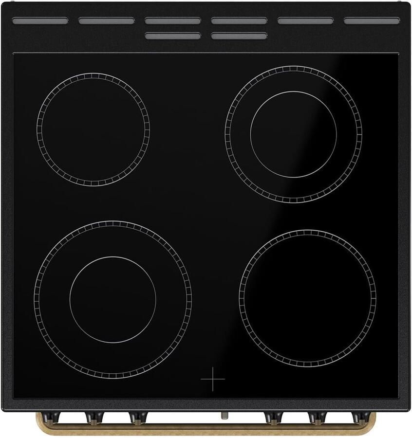 Senza Marchio Gorenje Classico GECS 6 B70CLB Elektrisch fornuis met glaskeramische kookplaat retro design 60 cm 71 liter Gentle Close snelopwarming AirFry ExtraSteam Pizzamodus AquaClean zwart