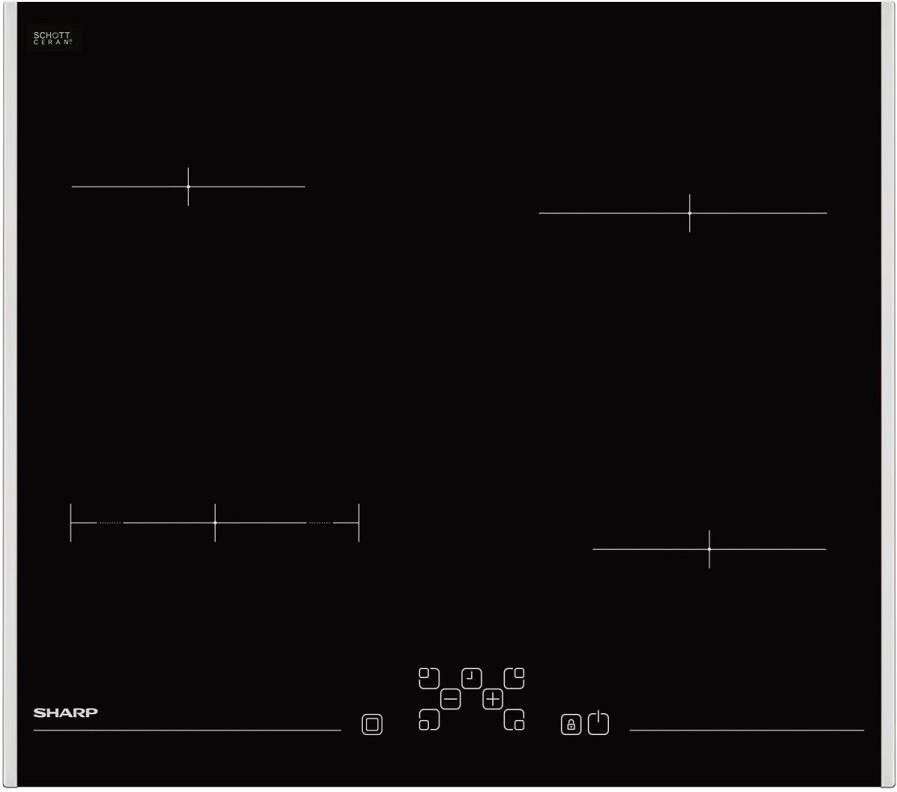Senza Marchio Sharp e KH6V08FT00 60cm Vitrokeramische kookplaat Touch Control zwart keramiek elektrisch