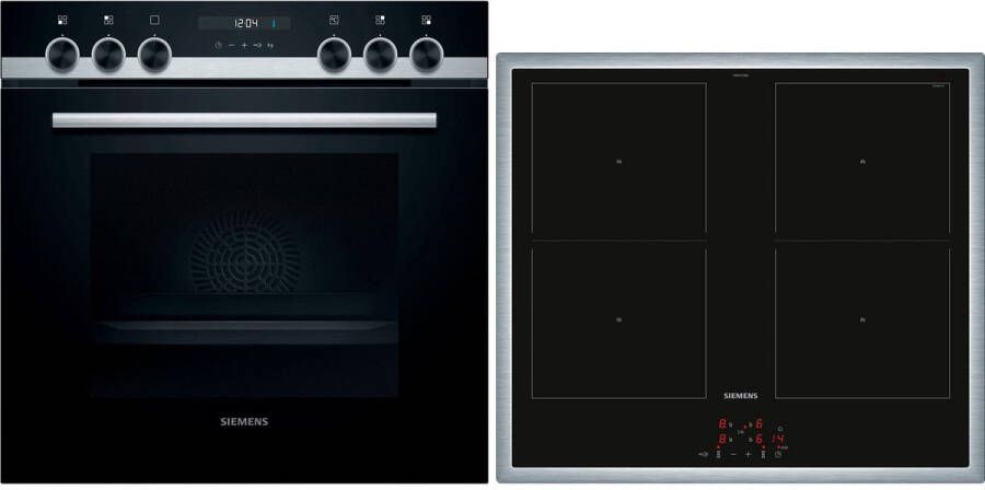 Senza Marchio Siemens EQ522DB0ZM iQ300 fornuis-keramische kookplaatcombinatie met kookplaat-gestuurd 59 4 cm breed graniet glans-emaille eenvoudige reiniging cookControl10 automatische programma's