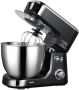 Senza Marchio Standmixer 6-snelheden kantelbare voedselmixer elektrische keukenmixer met deeghaak met kom Desktopmixer Huishoudelijke roestvrijstalen kloppers (kleur: zwart) - Thumbnail 1