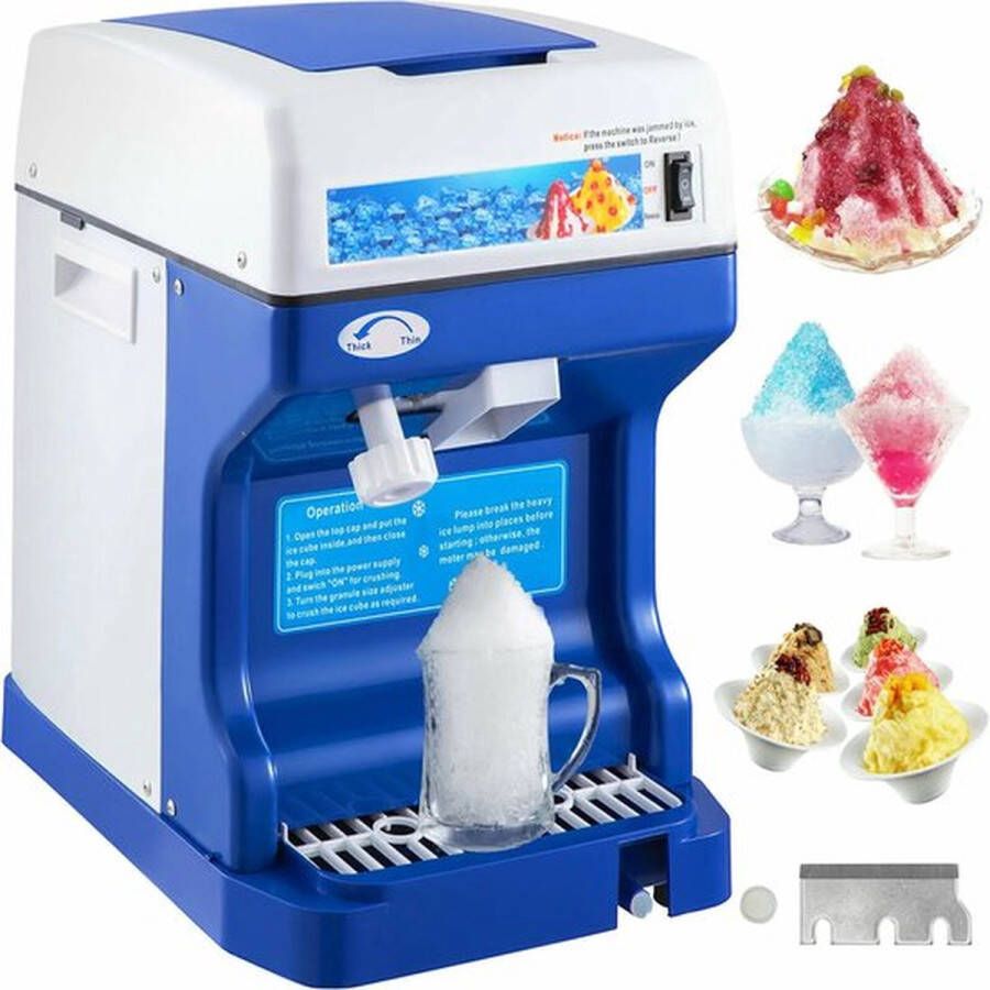 Senza Marchio Vevor IJs crusher Electrisch- 120 KG per uur Ice Crusher Blender Ijsvergruizer Ijsmaler Schaafijsmachine Slush Maker Slush Puppy Slush Machine 1.5 kg Capaciteit