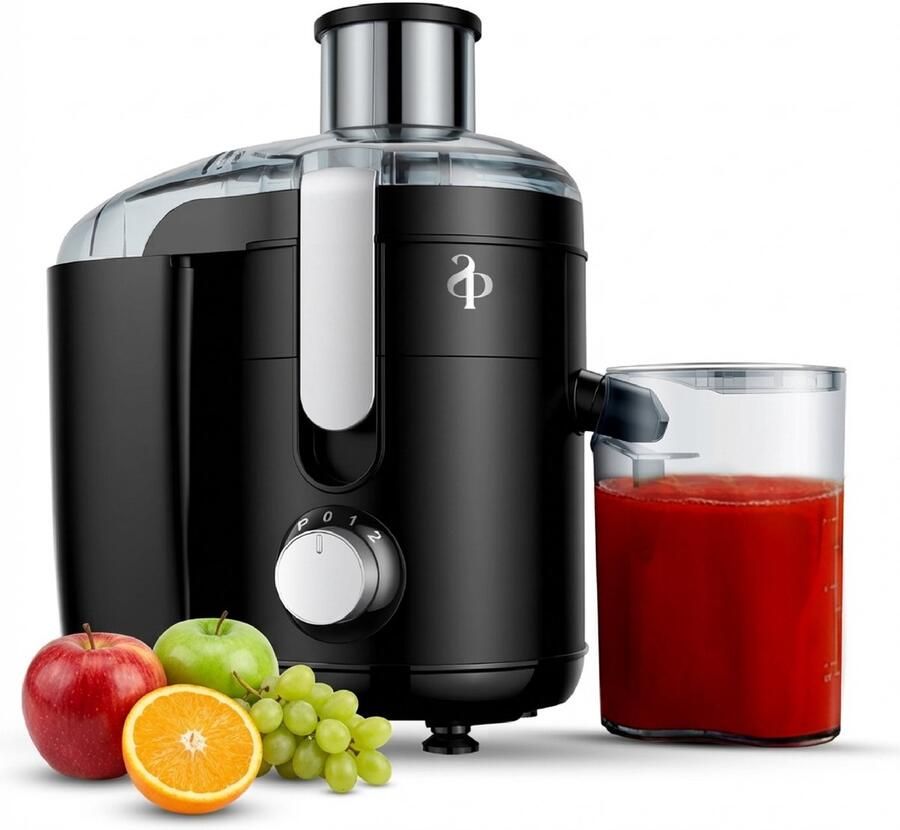 SEPH Sapcentrifuge – Juicer voor Groenten & Fruit – 600W – Brede Vulopening – RVS Mes – Compact – Zwart