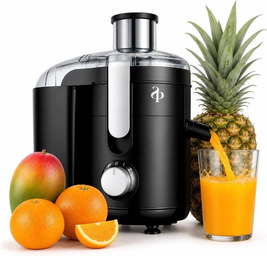 SEPH Sapcentrifuge Sapmaker & Juicer voor Groenten en Fruit RVS Mes & 600W Fruitpers & Citruspers Electrisch Sinaasappelpers met Brede Vulopening Slow juicer Juice maker & Sapbeker Zwart