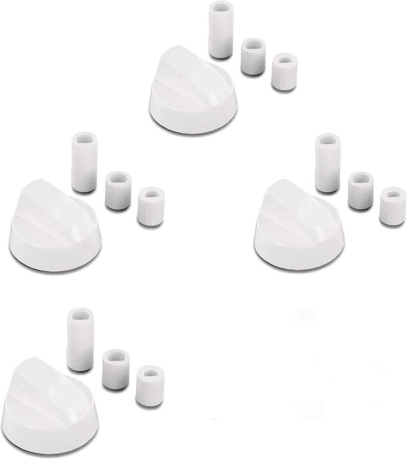 Set met 4 universele kookplaatknoppen wit – stijl en precisie voor je fornuis