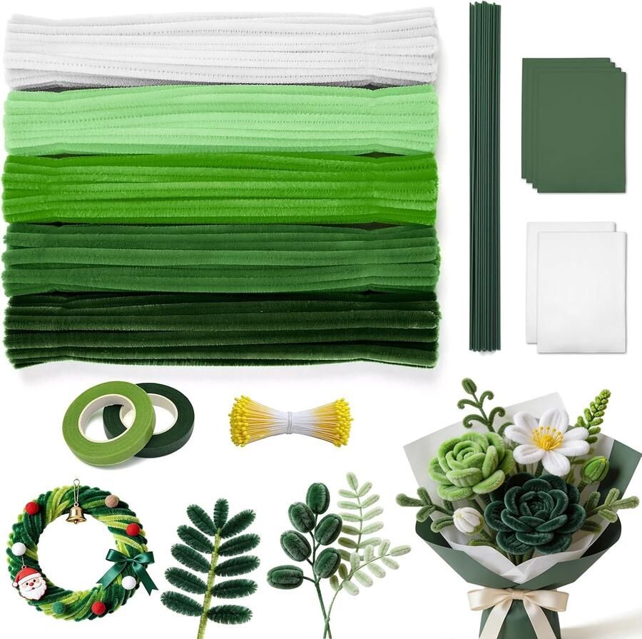 Set met 500 pijpenreinigers 8 kleuren