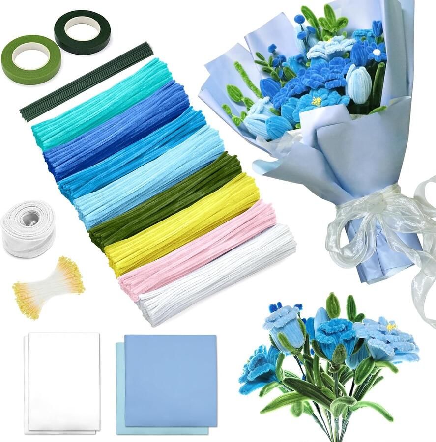 Set met 500 pijpenreinigers 8 kleuren