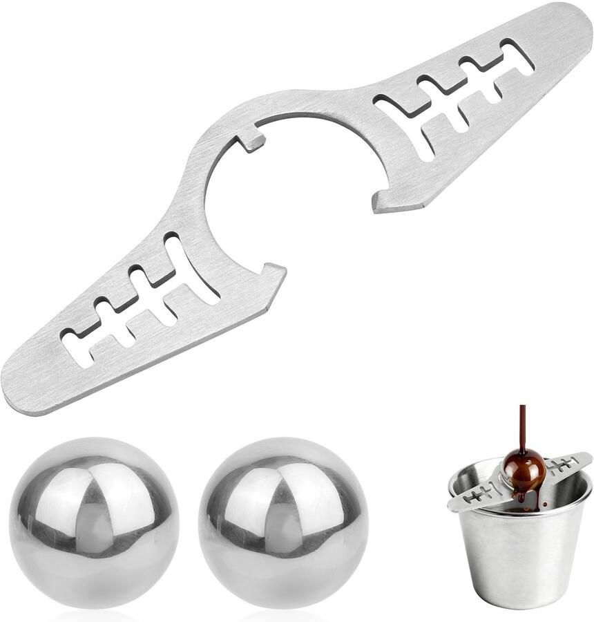 Set van 2 Espresso Koelballen met Houder Herbruikbaar