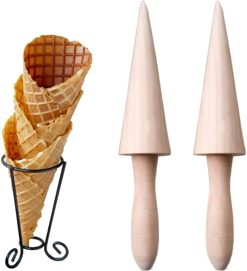 Set van 2 Houten Wafelvormen voor IJsroom