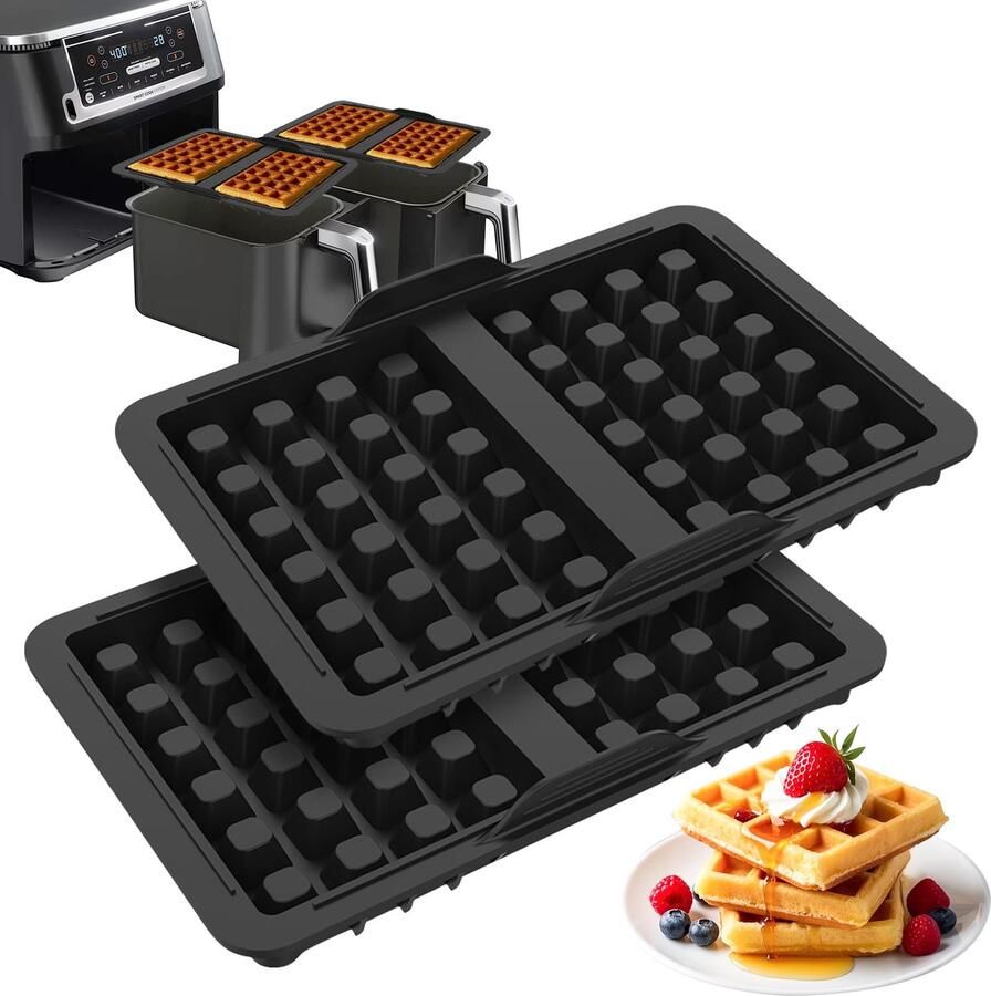 Set van 2 Siliconen Wafel Inserts voor Airfryer