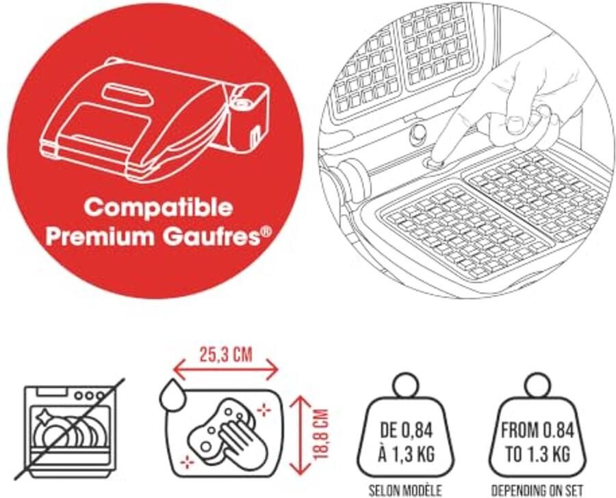 Set van 2 Wafelijzerplaten voor Premium Wafels