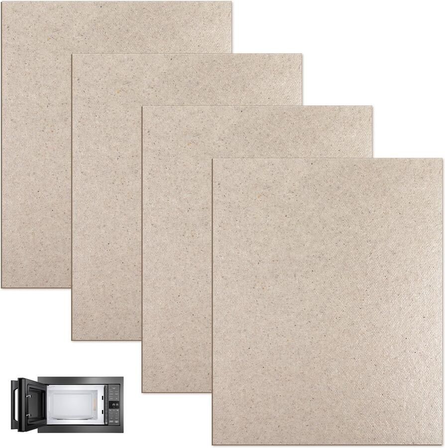 4 stuks magnetron glimmerplaat 15 x 12 cm glimmerplaat magnetron golfgeleider afdekking Universele magnetron glimmerplaat voor magnetrons glimmerblad vervangende glimmerplaten golfgeleiderafdekking