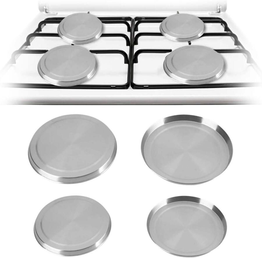 Set van 4 Stainless Steel Kookplaat Covers