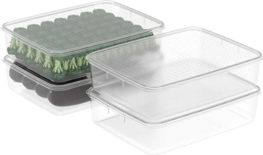 Set van 4 Voedselopslagdozen 5L voor Magnetron en Vriezer