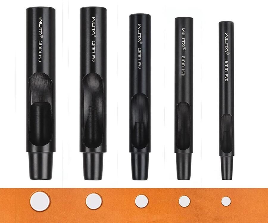 Set van 5 Locheisen voor Leerbewerking