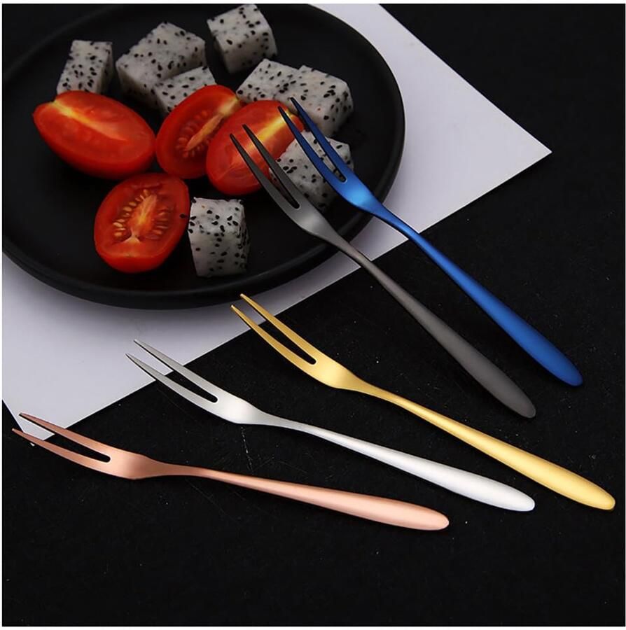 Set van 5 Roestvrijstalen Fruit- en Dessertforks