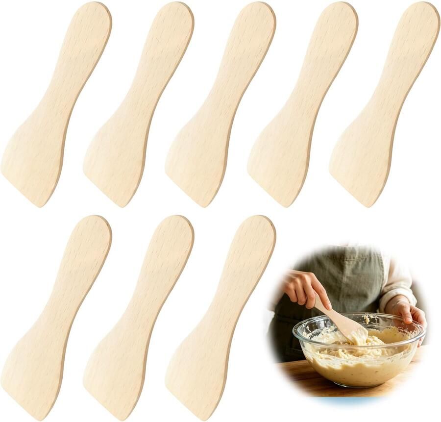 Set van 8 Houten Spatels voor Raclette