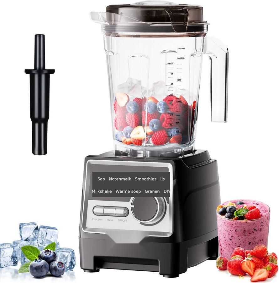 Seth Select Smoothie Blender 1500W 2 6L BPA-vrije Blenderkan 6 RVS messen 7 programma's Zelfreinigend Zwart - Foto 2