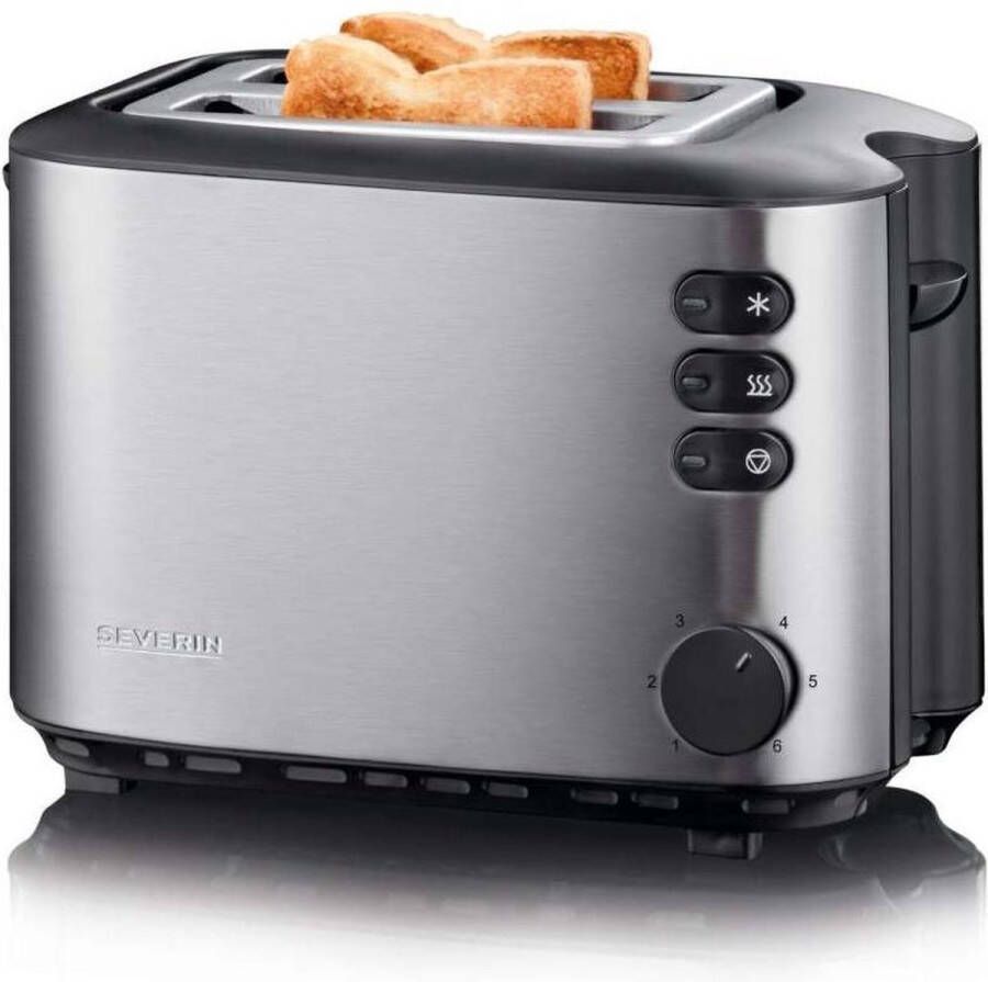 Severin Toaster AT 2514 inclusief boterhamcentrering geïntegreerde opzethouder voor broodjes
