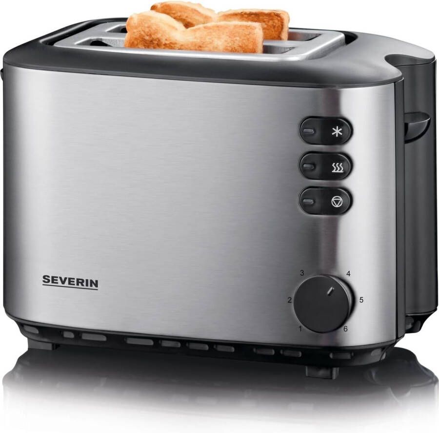 Severin Broodrooster Met Broodrek Toaster 2 Roosterkamers 850W Met Kruimellade 6 Bruiningsniveaus
