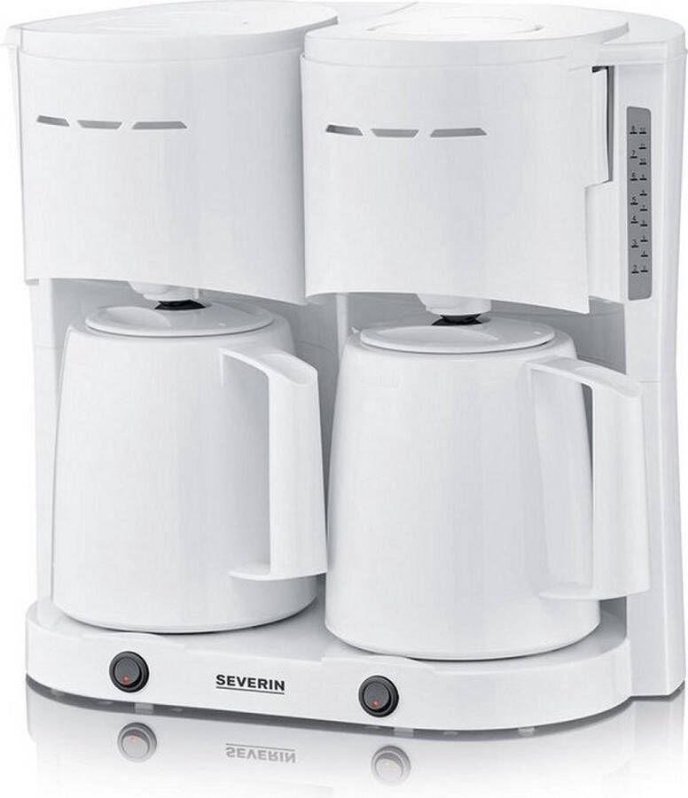 Severin KA 5830 Duo Koffiezetapparaat met 2 Thermoskannen Wit - Foto 2