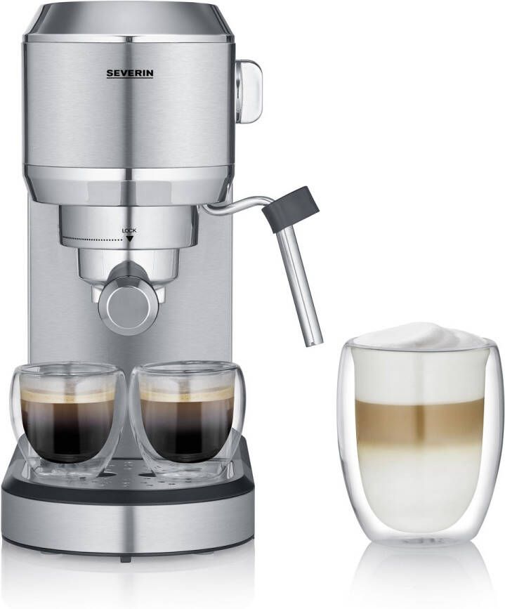 Severin KA 5997 Espressomachine Newspresa ca. 1350 W Hoogwaardig RVS portafilter in sterk design met krachtige Italiaanse 19 bar ULKA pomp voor een perfecte crema en ideale aromaontwikkeling