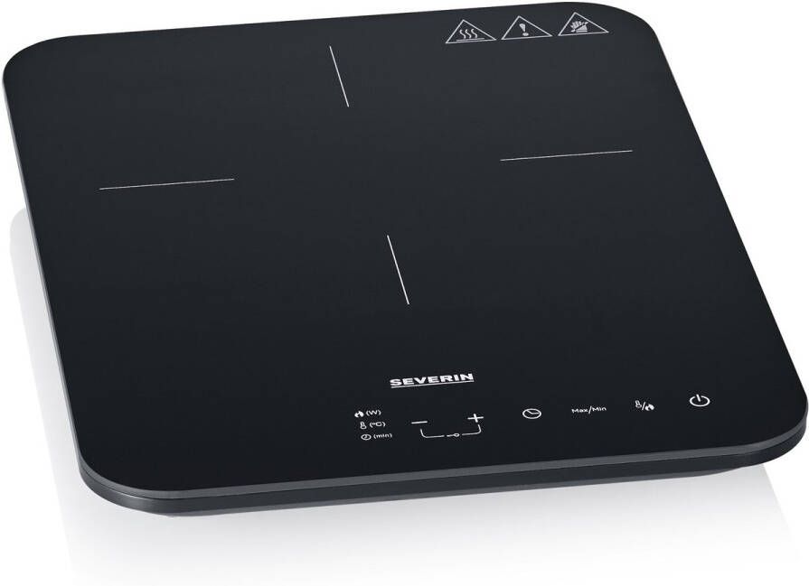 Severin KP 1032 Inductiekookplaat Slimline 2.000 W Panherkenning (Ø 22cm) Touch-bedieningspaneel Temperatuurinstelling 60-240 °C Luxe mat glazen oppervlak voor minder vingerafdrukken 1-pits Timer Kinderslot Normale stekker - Foto 5